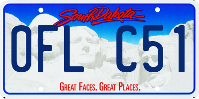 SD license plate 0FLC51
