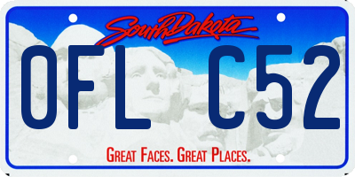 SD license plate 0FLC52