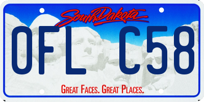 SD license plate 0FLC58