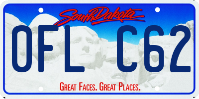 SD license plate 0FLC62