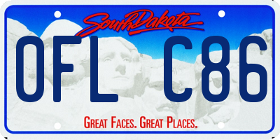 SD license plate 0FLC86