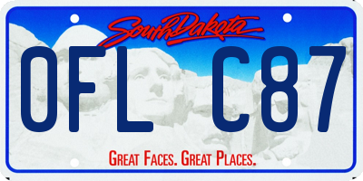SD license plate 0FLC87