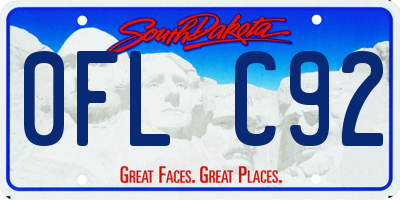 SD license plate 0FLC92