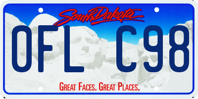 SD license plate 0FLC98