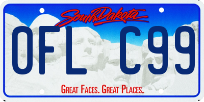 SD license plate 0FLC99