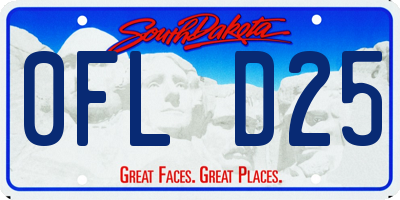 SD license plate 0FLD25