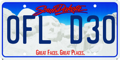 SD license plate 0FLD30