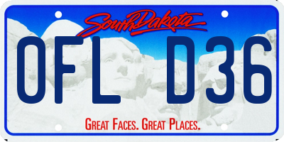 SD license plate 0FLD36
