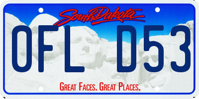 SD license plate 0FLD53
