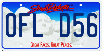 SD license plate 0FLD56
