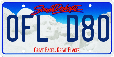 SD license plate 0FLD80