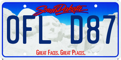 SD license plate 0FLD87
