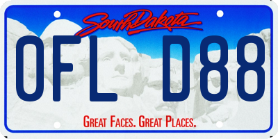 SD license plate 0FLD88