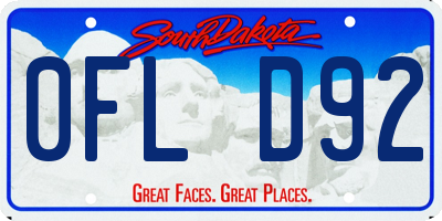 SD license plate 0FLD92