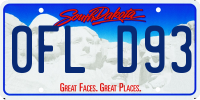 SD license plate 0FLD93