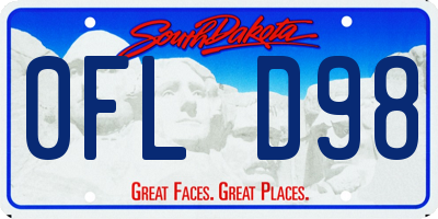 SD license plate 0FLD98