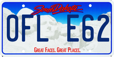 SD license plate 0FLE62
