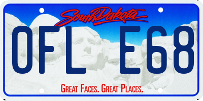 SD license plate 0FLE68