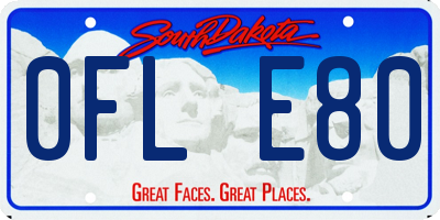 SD license plate 0FLE80