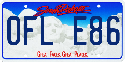 SD license plate 0FLE86