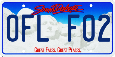 SD license plate 0FLF02