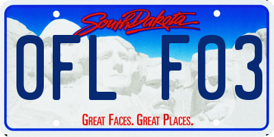 SD license plate 0FLF03