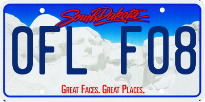 SD license plate 0FLF08
