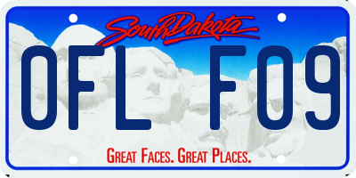 SD license plate 0FLF09
