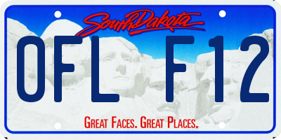 SD license plate 0FLF12