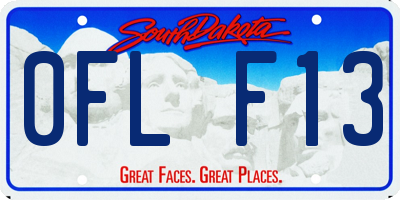 SD license plate 0FLF13