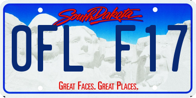 SD license plate 0FLF17
