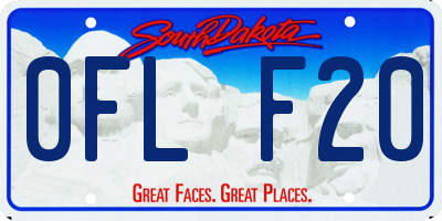 SD license plate 0FLF20