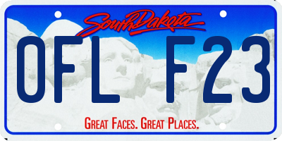 SD license plate 0FLF23