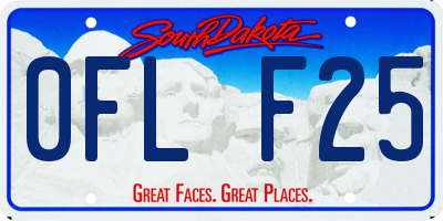 SD license plate 0FLF25