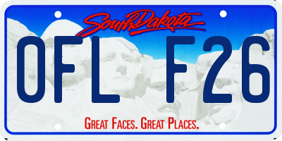 SD license plate 0FLF26