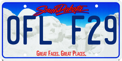SD license plate 0FLF29
