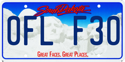 SD license plate 0FLF30