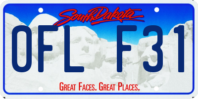 SD license plate 0FLF31