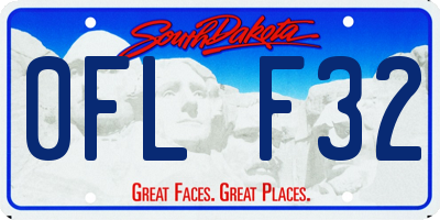 SD license plate 0FLF32