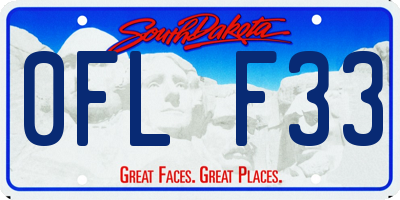 SD license plate 0FLF33