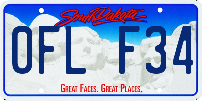 SD license plate 0FLF34