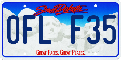 SD license plate 0FLF35