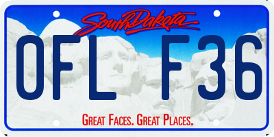 SD license plate 0FLF36