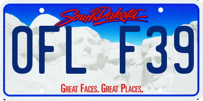 SD license plate 0FLF39