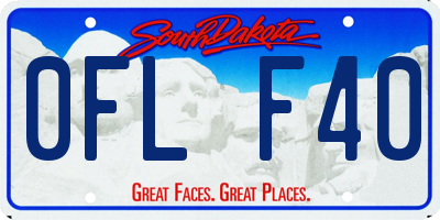 SD license plate 0FLF40