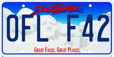 SD license plate 0FLF42