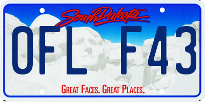 SD license plate 0FLF43