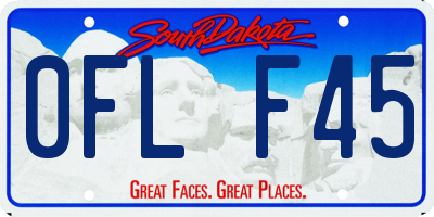SD license plate 0FLF45