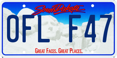 SD license plate 0FLF47