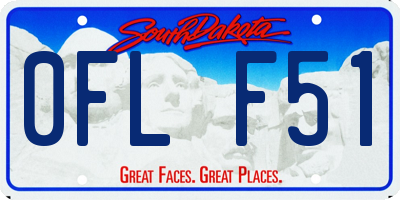 SD license plate 0FLF51
